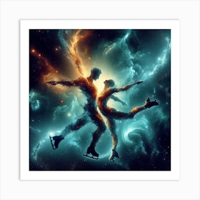 Stardust ice skaters Art Print