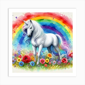 Unicorn In The Rainbow 3 Art Print