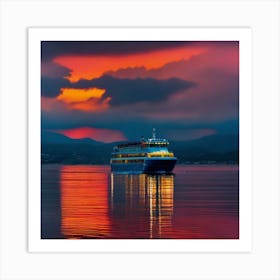 Sunset Cruise Ship 29 Art Print