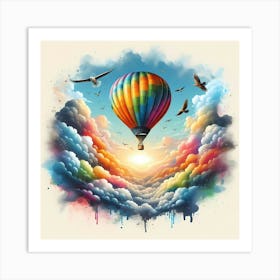 Hot Air Balloon In The Sky Art Print