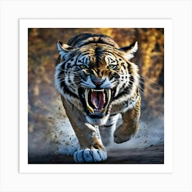 Tiger Running Art Print