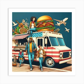 American Food Truck 1 Art Print