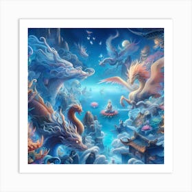 Dragons In The Sky 1 Art Print