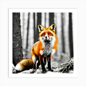 Red Fox In The Forest 1 Art Print