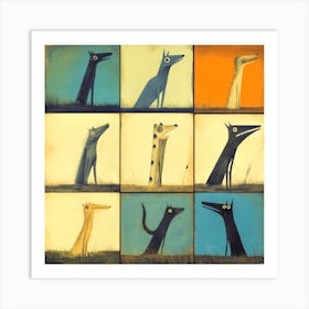 Vertical Dogs III Art Print