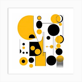 Abstract Black And Yellow Art Print