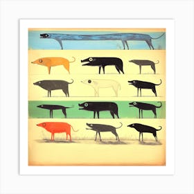 Horisontal Dogs VII Art Print