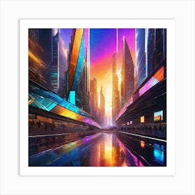 Futuristic City 95 Art Print