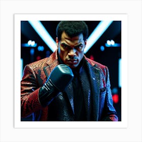 Boxer In A Suit Art Print