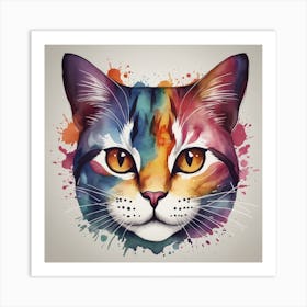 Colorful Cat Art Print