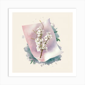 Watercolor Of Cherry Blossoms Art Print