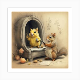 Squirrels 4 Art Print