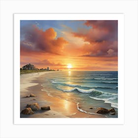 Sunset On The Beach 7 Art Print