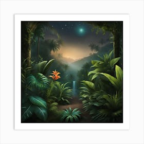 Jungle At Night Art Print