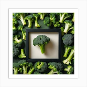 Broccoli In A Frame 2 Art Print