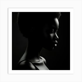 Portrait Of African Woman In Silhouette Art Print