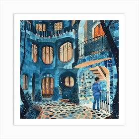 Barcelona At Night Art Print