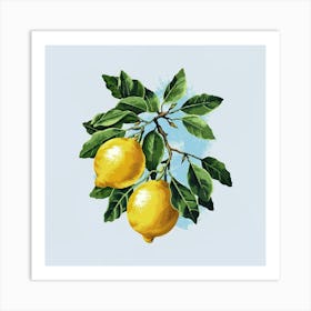 Lemons On A Branch Art Print