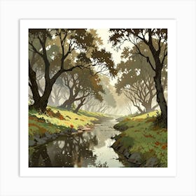 River In The Forest 4 Art Print