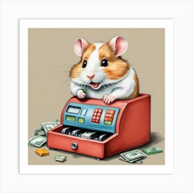 Hamster At The Cash Register 3 Art Print