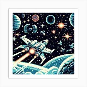 8-bit deep space exploration Art Print