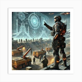 A Sci Fi Scene Illustrating Defensive Expertise, Art Print