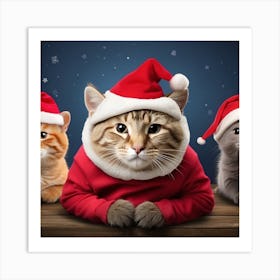 Christmas Cats Art Print