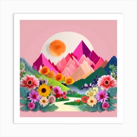 Firefly An Illustration Of A Beautiful Majestic Cinematic Tranquil Mountain Landscape In Neutral Col 2023 11 22t235548 Art Print