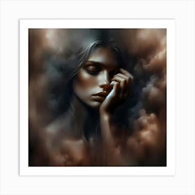 Woman In The Clouds Art Print