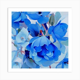 Blue Flowers Art Print