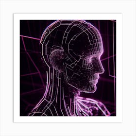 Abstract Human Head Art Print