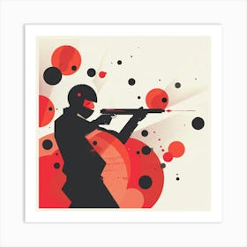 Man Shoots A Gun Art Print