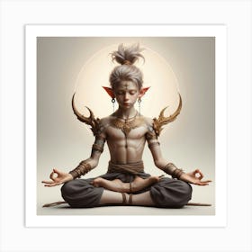 Meditating Elf Art Print