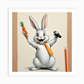 Bunny Drawing 7 Art Print