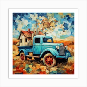 Blue Truck Art Print