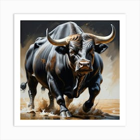 Bull Running 1 Art Print