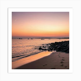 Sunset At The Beach 1 Art Print