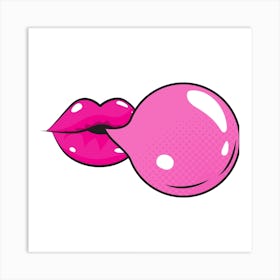 Kissing Lips Art Print