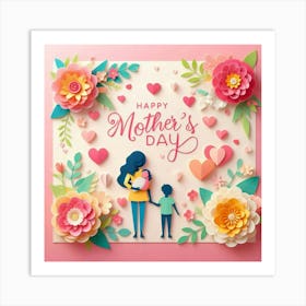 Mother's Day Gift Idea Paper Art Art Print