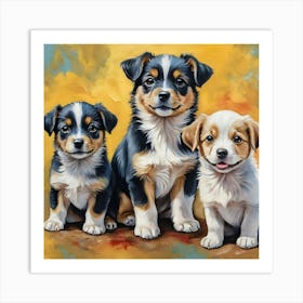 Three Puppies Art Print