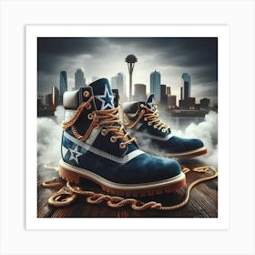 Dallas Cowboys Boots And Chains Art Print