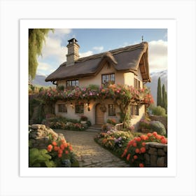 Cottage Garden art print Art Print