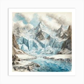 Glacier Landscape Art Print