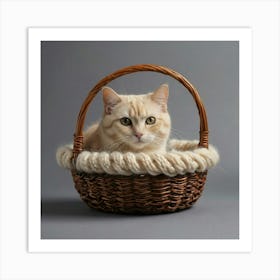 Cat In A Basket 4 Art Print