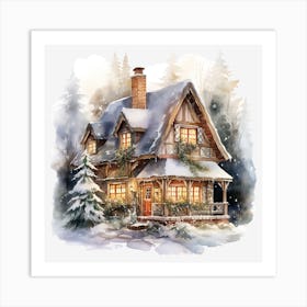 Winter House Art Print