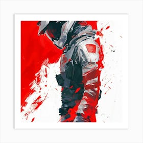 Soldier In A Helmet Airsoft Paintball Art Print