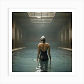 Woman In Swimming Pool Art Print