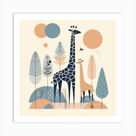 Scandinavian style, Giraffe 1 Art Print