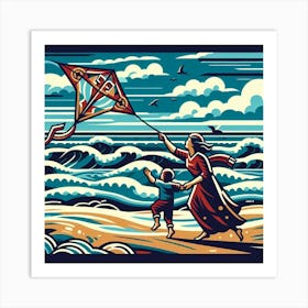 Kite Flying 1 Art Print