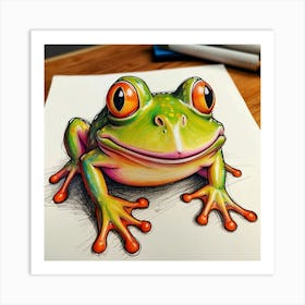 Frog Drawing 2 Art Print